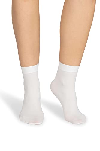 NOQ Damensocken über dem Knöchel einfarbig 40 DEN Blickdichte Mikrofaser matt klassisch mit Komfortbund Einheitsgröße lässig Büro Mira von NOQ