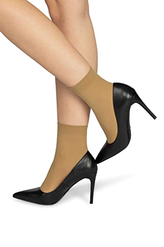 NOQ Damensocken über dem Knöchel einfarbig 40 DEN Blickdichte Mikrofaser matt klassisch mit Komfortbund Einheitsgröße lässig Büro Mira von NOQ