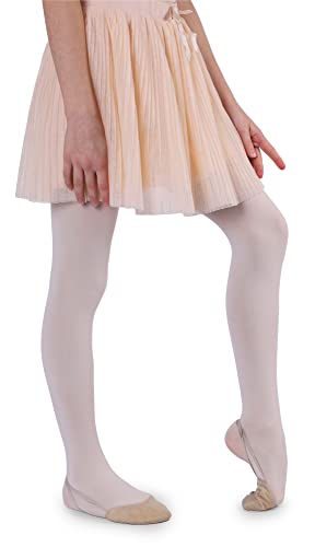 NOQ Mädchen Velours Strumpfhose 50 DEN Blickdichte Damen Invisible Toe Dance Gymnastic School Isadora, Perle 116/128 cm von NOQ