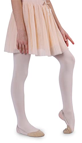 NOQ Mädchen Velours Strumpfhose 50 DEN Blickdichte Damen Invisible Toe Dance Gymnastic School Isadora, Perle 164/176 cm von NOQ