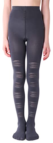 NOQ Mädchen ausgefallene bedruckte Strumpfhose gemusterte Feinstrumpfhose 40 den Tanzschule Tierdruck, Extravert Grafit 9-10 Jahre (134-140) von NOQ