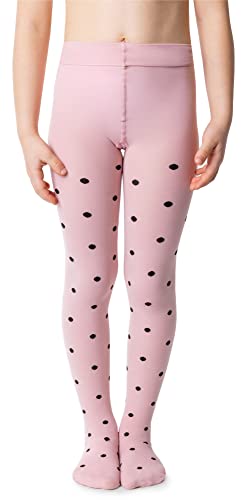 NOQ Mädchen ausgefallene Bedruckte Strumpfhose gemusterte Feinstrumpfhose 40 den Tanzschule Tierdruck, Gosia Cotton Candy 9-10 Jahre (134-140) von NOQ