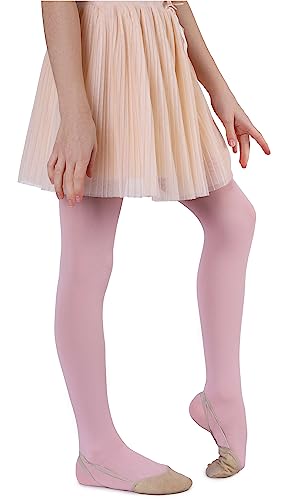 NOQ Mikrofaser-Strumpfhose für Kinder Mädchen 60 DEN weich warm bequem blickdicht für Kleinkinder Strumpfhosen Freizeit Feiern Ballett Schule ein Paar Mary, Cotton Candy 152-158 von NOQ
