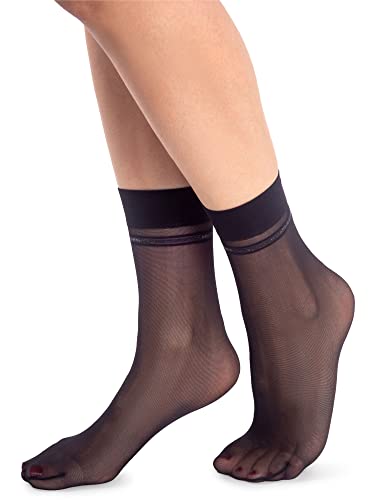 NOQ Modische Gemusterte Damensocken: Fancy Sheer Pop, Free Size, Söckchen mit Rüschen, Durchsichtig von NOQ