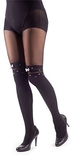 NOQ Strümpfe Imitation Strumpfhosen Matt Semi Sheer Damen Sexy Overknee Muster Büro Date Gemustertes Outfit, Cat Walk Nero L NOQ Strümpfe Imitation Strumpfhosen Matt Semi Sheer Damen Sexy Overknee Muster Büro Date Gemustertes Outfit, Cat Walk Nero L von NOQ