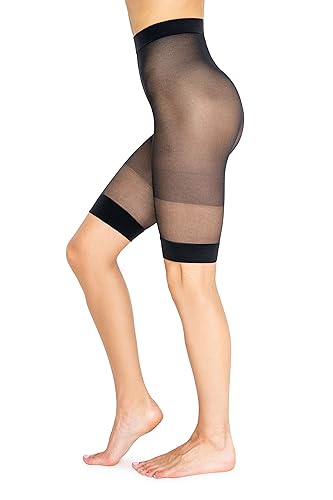 NOQ Unsichtbare Damenunterwäsche verhindert Scheuern der Oberschenkel langlebige und transparente Büro-Slip-Unterwäsche atmungsaktives Höschen Abriebfeste Unterhose Comfortia, Nero M/L von NOQ