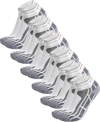 NORDCAP Allround-Sportsocken kurz in Weiß, 6er Pack Sneaker-Socken, atmungsaktive Füßlinge, unisex Wandersocken, Gr. 35 – 38, Menge: 6 Stück NORDCAP Allround-Sportsocken kurz in Weiß, 6er Pack Sneaker-Socken, atmungsaktive Füßlinge, unisex Wandersocken, Gr. 35 – 38, Menge: 6 Stück von NORDCAP