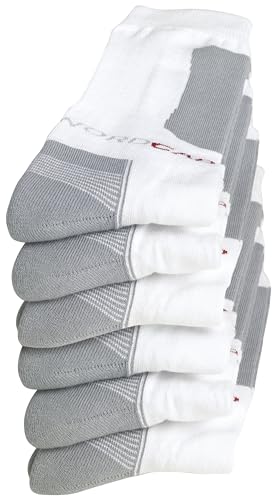 NORDCAP Allround-Sportsocken lang in Weiß, 6er Pack Sport-Socken, atmungsaktive Strümpfe, unisex Wandersocken, Gr. 35 – 38, Menge: 6 Stück von NORDCAP