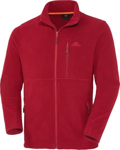 NORDCAP Fleecejacke für Damen und Herren mit Stehkragen, schnelltrocknende Sportjacke mit 3 Taschen, wärmende Übergangsjacke in Regular Fit, Dunkelrot, Gr. 3XL von NORDCAP