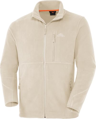 NORDCAP Fleecejacke für Damen und Herren mit Stehkragen, schnelltrocknende Sportjacke mit 3 Taschen, wärmende Übergangsjacke in Regular Fit, Natur, Gr. L von NORDCAP