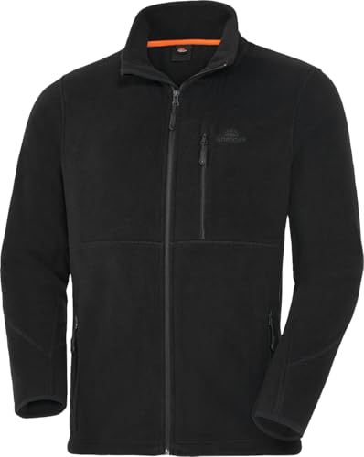 NORDCAP Fleecejacke für Damen und Herren mit Stehkragen, schnelltrocknende Sportjacke mit 3 Taschen, wärmende Übergangsjacke in Regular Fit, Schwarz, Gr. XL von NORDCAP