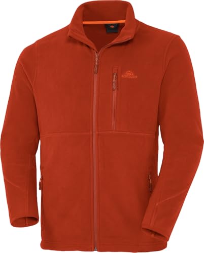 NORDCAP Fleecejacke für Damen und Herren mit Stehkragen, schnelltrocknende Sportjacke mit 3 Taschen, wärmende Übergangsjacke in Regular Fit, Terrakotta, Gr. 3XL von NORDCAP