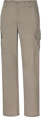 NORDCAP Herren Funktionshose, aus 4-Wege-Stretchmaterial, mit elastischem Bund & 6 praktischen Taschen, Beige, Gr. 52 von NORDCAP