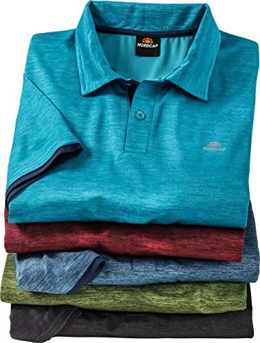 NORDCAP Herren Funktionspolos, 5er Pack, Funktionsshirts mit Polokragen für Fitness, Freizeit & Sport, leichte, atmungsaktive Kurzarm Poloshirts, Größe M - XXXL von NORDCAP