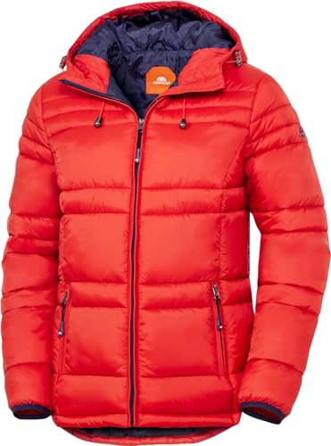 Nordcap Steppjacke Damen, leichte Übergangsjacke, Winterjacke warm mit Kapuze, 100% Wattierung, Rot-orange, Gr. 36 von NORDCAP
