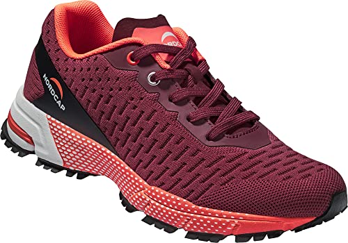 NORDCAP atmungsaktive Outdoorschuhe mit Mesh-Oberfläche, Nahtlose Freizeitschuhe in modischem Design für Frauen und Männer, Ultraleicht & funktionell, griffige Sohle, Rot, Gr. 44 von NORDCAP