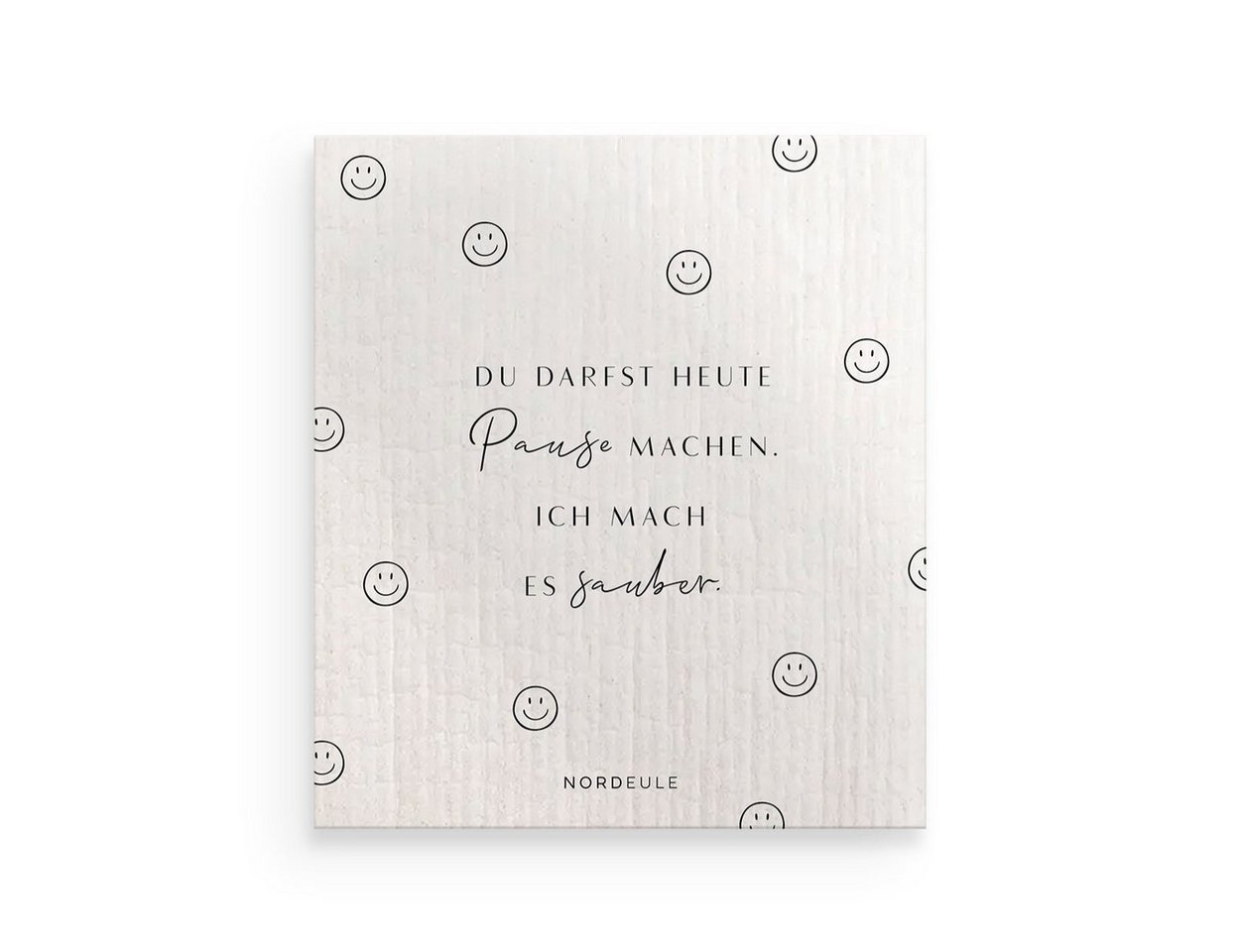 NORDEULE Schwammtuch Mach Pause im 3er Set, Reinigungstuch in Schwarz-Weiß, ideal für Glanzmomente im Alltag oder als Geschenk von NORDEULE