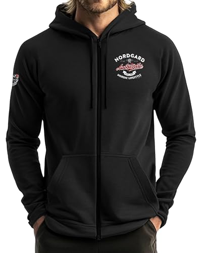 NORDGARD Hoody Skjerme in Marine I Größe S I Sportlicher Zip-Hoodie für Damen & Herren I Unisex-Kapuzenpullover aus Baumwolle I Viking Sweatshirt mit Kapuze I Moderner & hochwertiger Pullover von NORDGARD