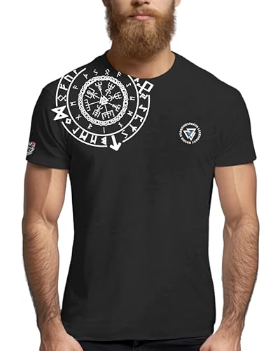 NORDGARD Viking T-Shirt Futhark in schwarz I Größe M I Herren Tshirt aus 100% Baumwolle I Wikinger T-Shirt I Shirt nordische Mythologie I Ideal für Freizeit & Sport I Oeko-TEX Zertifiziert von NORDGARD