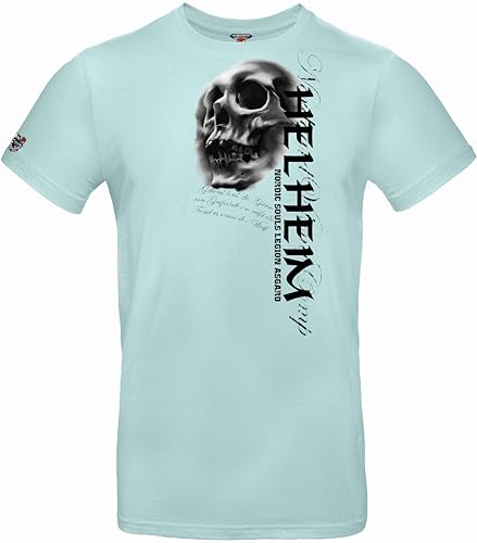 NORDGARD T Shirt HELHEIM Wikinger Valhalla Geri Freki nordisch Wolf Krieger Runen Valhalla Odin Thor Wotan Vegvisir Northman Asen (DE/NL/SE/PL, Alphanumerisch, XXL, Regular, Regular, mintgrün) von NORDGARD