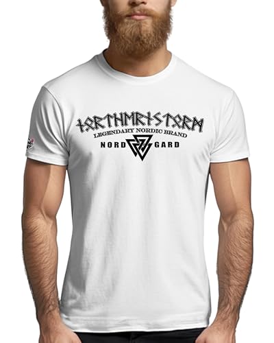 NORDGARD Viking T-Shirt Jötunn in weiß I Größe 5XL I Herren Tshirt aus 100% Baumwolle I Wikinger T-Shirt I Shirt nordische Mythologie I Ideal für Freizeit & Sport I Oeko-TEX Zertifiziert von NORDGARD