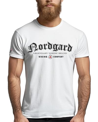 NORDGARD Viking T-Shirt Legendary in weiß I Größe XXL I Herren Tshirt aus 100% Baumwolle I Wikinger T-Shirt I Shirt nordische Mythologie I Ideal für Freizeit & Sport I Oeko-TEX Zertifiziert von NORDGARD