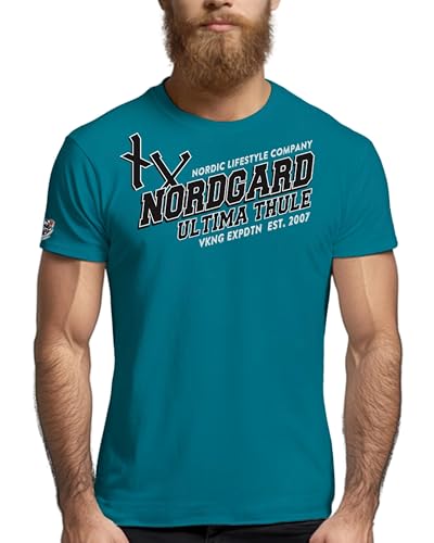 NORDGARD Viking T-Shirt Livsstil in ozeangrün I Größe XXL I Herren Tshirt aus 100% Baumwolle I Wikinger Shirt I Nordische Mythologie I Ideal für Freizeit & Sport I Oeko-TEX Zertifiziert von NORDGARD