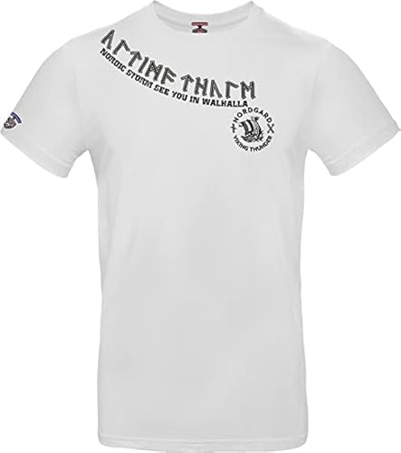 NORDGARD Viking T-Shirt Runar in weiß I Größe XXXL I Herren Tshirt aus 100% Baumwolle I Wikinger Shirt I Nordische Mythologie I Ideal für Freizeit & Sport I Oeko-TEX Zertifiziert von NORDGARD