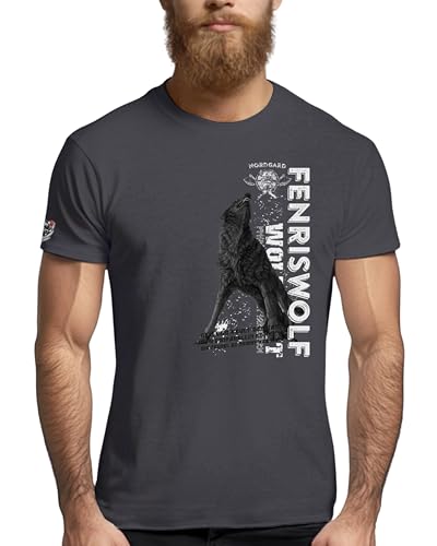 NORDGARD Viking T-Shirt ULF in grau I Größe L I Herren Tshirt aus 100% Baumwolle I Wikinger Shirt I Nordische Mythologie I Ideal für Freizeit & Sport I Oeko-TEX Zertifiziert von NORDGARD