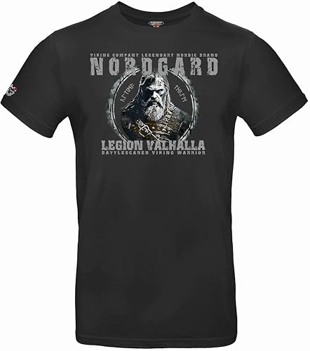 NORDGARD Viking T-Shirt Battlescared in schwarz I Größe XL I Herren Tshirt aus 100% Baumwolle I Wikinger Shirt I Nordische Mythologie I Ideal für Freizeit & Sport I Oeko-TEX Zertifiziert von NORDGARD