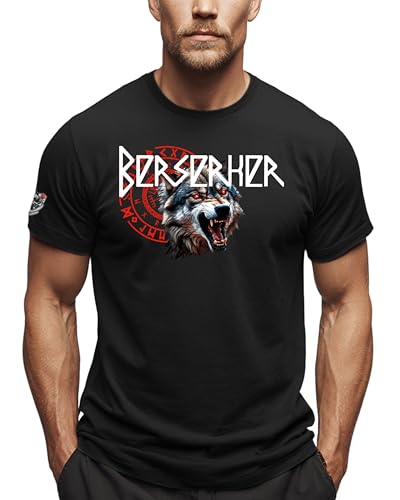 NORDGARD Viking T-Shirt Berserker 2 in Schwarz I Größe XXL I Herren Tshirt aus 100% Baumwolle I Wikinger T-Shirt I Shirt nordische Mythologie I Ideal für Freizeit & Sport I Oeko-TEX Zertifiziert von NORDGARD