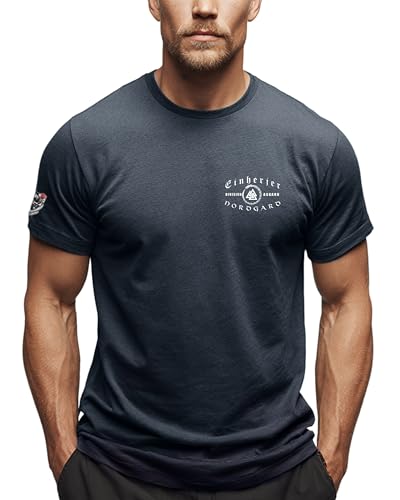 NORDGARD Viking T-Shirt Einherjer in Marine I Größe 3XL I Herren Tshirt aus 100% Baumwolle I Wikinger T-Shirt I Shirt nordische Mythologie I Ideal für Freizeit & Sport I Oeko-TEX Zertifiziert von NORDGARD