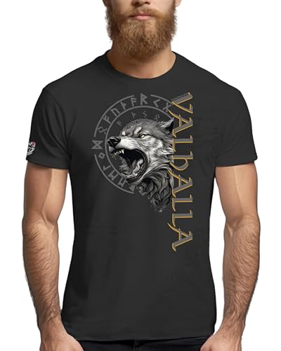 NORDGARD Viking T-Shirt Fenrisson in schwarz I Größe M I Herren Tshirt aus 100% Baumwolle I Wikinger Shirt I Nordische Mythologie I Ideal für Freizeit & Sport I Oeko-TEX Zertifiziert von NORDGARD