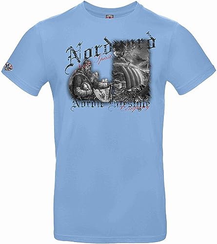 NORDGARD Viking T Shirt Hornung (XL, himmelblau) von NORDGARD