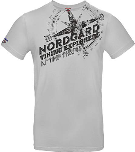 NORDGARD Viking T-Shirt Kompass 2 in Hellgrau I Größe S I Herren Tshirt aus 100% Baumwolle I Wikinger Shirt I Nordische Mythologie I Ideal für Freizeit & Sport I Oeko-TEX Zertifiziert NORDGARD Viking T-Shirt Kompass 2 in Hellgrau I Größe S I Herren Tshirt aus 100% Baumwolle I Wikinger Shirt I Nordische Mythologie I Ideal für Freizeit & Sport I Oeko-TEX Zertifiziert von NORDGARD