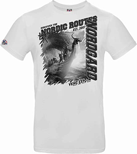 NORDGARD Viking T Shirt Nordic Routes (XL, weiß) von NORDGARD