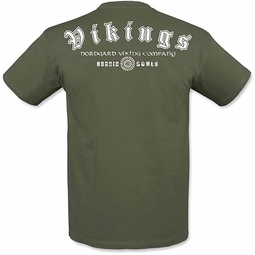 NORDGARD Viking T-Shirt Nordic Vikings in Khaki I Größe 3XL I Herren Tshirt aus 100% Baumwolle I Wikinger T-Shirt I Shirt nordische Mythologie I Ideal für Freizeit & Sport I Oeko-TEX Zertifiziert von NORDGARD