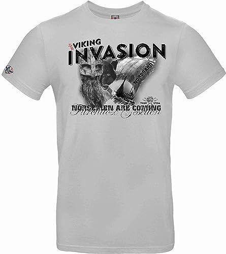 NORDGARD Viking T-Shirt Norsemen in hellgrau I Größe S I Herren Tshirt aus 100% Baumwolle I Wikinger Shirt I Nordische Mythologie I Ideal für Freizeit & Sport I Oeko-TEX Zertifiziert von NORDGARD