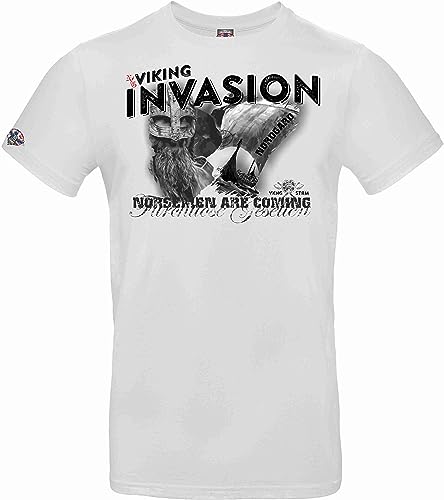 NORDGARD Viking T-Shirt Norsemen in weiß I Größe XL I Herren Tshirt aus 100% Baumwolle I Wikinger Shirt I Nordische Mythologie I Ideal für Freizeit & Sport I Oeko-TEX Zertifiziert von NORDGARD
