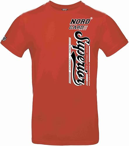 NORDGARD Viking T-Shirt Solstrale in rot I Größe XL I Herren Tshirt aus 100% Baumwolle I Wikinger T-Shirt I Shirt nordische Mythologie I Ideal für Freizeit & Sport I Oeko-TEX Zertifiziert von NORDGARD