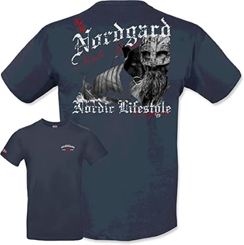 NORDGARD Viking T-Shirt Spirit in Marine I Größe XL I Tshirt aus 100% Baumwolle I Wikinger Shirt I Nordische Mythologie I Ideal für Freizeit & Sport I Oeko-TEX Zertifiziert von NORDGARD