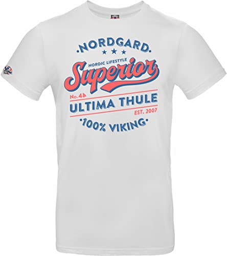 NORDGARD Viking T-Shirt Superior in weiß I Größe M I Herren Tshirt aus 100% Baumwolle I Wikinger Shirt I Nordische Mythologie I Ideal für Freizeit & Sport I Oeko-TEX Zertifiziert von NORDGARD
