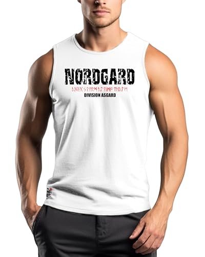 NORDGARD Viking Tank Top Runen in schwarz I Größe L I Herren Muskelshirt aus 100% Baumwolle I Wikinger Tanktop I Shirt nordische Mythologie I Ideal für Freizeit & Sport I Oeko-TEX Zertifiziert von NORDGARD