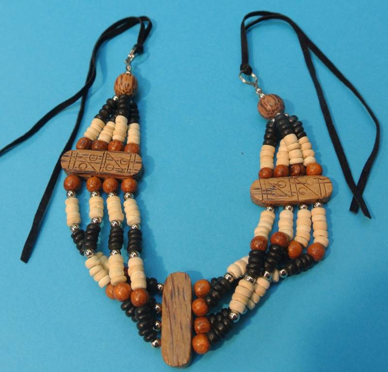 Vintage 1970Er Jahre Kokosnuss Holz Perlenkette Handgemachter Bio Boho Schmuck von NORDICARTVINTAGE