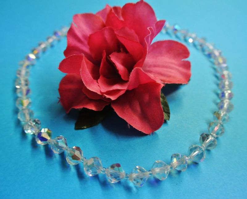 Vintage 1970S Ab Kristall Halskette Silber Ton-Verschluss von NORDICARTVINTAGE