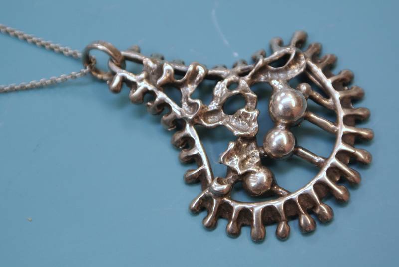Vintage Hannu Ikkonen Sterling Silber Anhänger Halskette, Finnland 1974 von NORDICARTVINTAGE