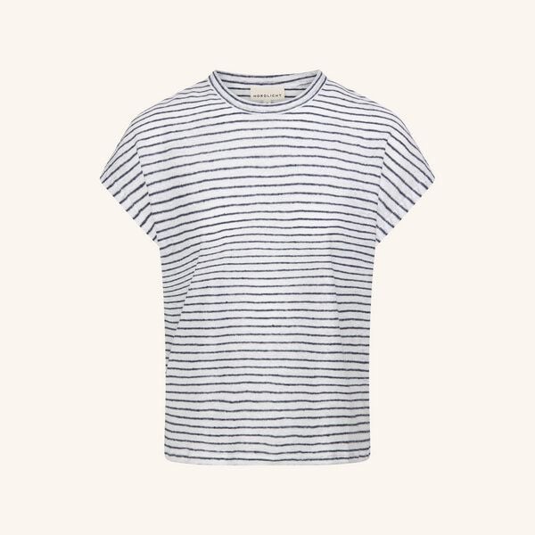 NORDLICHT Blau gestreiftes T-Shirt aus 100% Leinen ISA von NORDLICHT