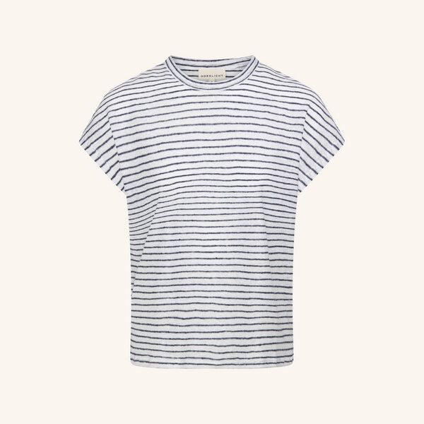 NORDLICHT Blau gestreiftes T-Shirt aus 100% Leinen ISA von NORDLICHT