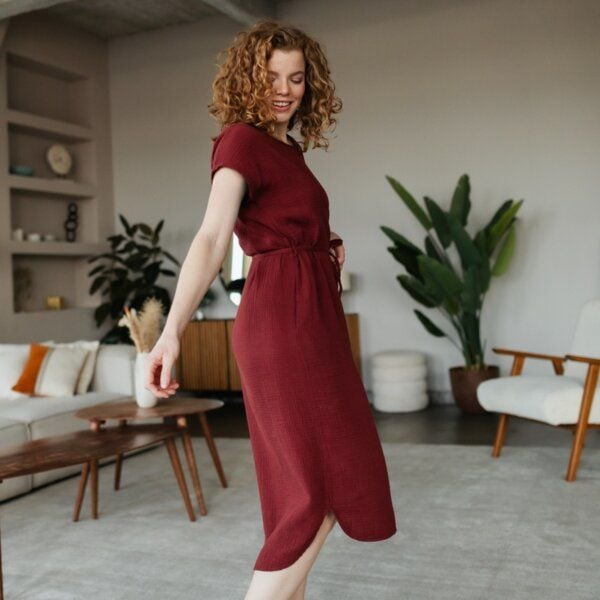 NORDLICHT Damen Musselin Kleid aus 100% Bio-Baumwolle ELIN von NORDLICHT