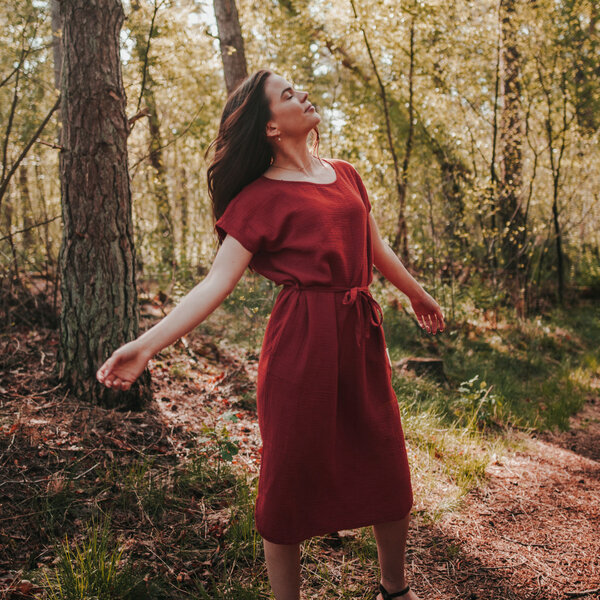 NORDLICHT Damen Musselin Kleid aus 100% Bio-Baumwolle ELIN von NORDLICHT